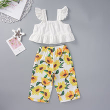 Load image into Gallery viewer, Square Neck Tank and Sunflower Print Pants Set
