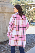 Load image into Gallery viewer, Double Take Full Size Plaid Button Up Lapel Collar Coat
