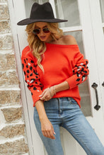 Load image into Gallery viewer, Printed Dropped Shoulder Round Neck Sweater
