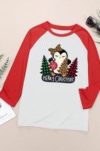 Load image into Gallery viewer, MERRY CHRISTMAS Penguin Round Neck Long Sleeve T-Shirt
