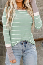Load image into Gallery viewer, Striped Round Neck Long Sleeve T-Shirt

