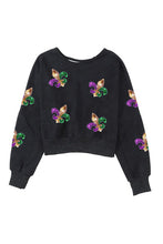 Load image into Gallery viewer, Cutout Sequin Round Neck Sweatshirt
