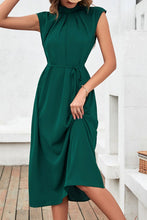 Load image into Gallery viewer, Mock Neck Tied Cap Sleeve Dress
