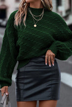 Load image into Gallery viewer, Cable-Knit Mock Neck Dropped Shoulder Sweater

