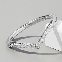 Load image into Gallery viewer, V Shape Inlaid Zircon 925 Sterling Silver Ring
