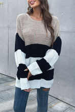 Load image into Gallery viewer, Color Block Striped Long Sleeve Sweater
