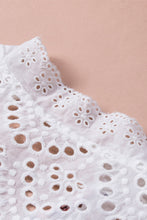 Load image into Gallery viewer, Floral Tassel Tie Eyelet Blouse

