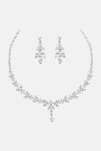 Load image into Gallery viewer, Platinum-Plated Necklace and Drop Earrings Set
