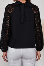 Load image into Gallery viewer, Lace Raglan Sleeve Gathered Detail Blouse
