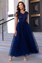 Load image into Gallery viewer, Sequin V-Neck Mesh Maxi Dress
