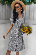 Load image into Gallery viewer, Ditsy Floral Tie-Waist Half Button Dress
