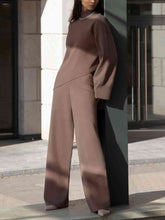 Load image into Gallery viewer, Asymmetrical Hem Knit Top and Pants Set
