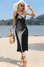 Load image into Gallery viewer, Spaghetti Strap Satin Midi Dress
