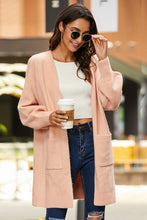 Load image into Gallery viewer, Drop Shoulder Ribbed Trim Open Front Cardigan
