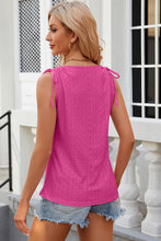 Load image into Gallery viewer, Eyelet Round Neck Wide Strap Tank
