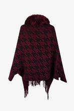 Load image into Gallery viewer, Houndstooth Fringe Hem Poncho
