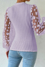 Load image into Gallery viewer, Double Take Textured Applique Long Sleeve Blouse
