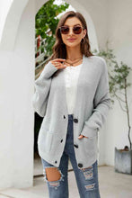 Load image into Gallery viewer, Button Up Drop Shoulder Long Sleeve Cardigan
