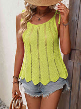 Load image into Gallery viewer, Tied Openwork Scoop Neck Sleeveless Tank
