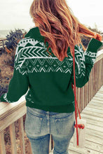 Load image into Gallery viewer, Zip-Up Mock Neck Dropped Shoulder Pullover Sweater
