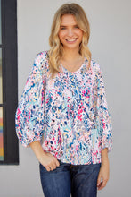 Load image into Gallery viewer, Printed Round Neck Balloon Sleeve Blouse
