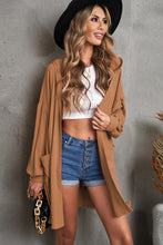 Load image into Gallery viewer, Open Front Hooded Longline Cardigan with Pockets

