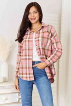 Load image into Gallery viewer, Double Take Plaid Collared Neck Long Sleeve Button-Up Shirt
