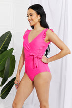 Load image into Gallery viewer, Marina West Swim Full Size Float On Ruffle Faux Wrap One-Piece in Pink
