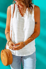 Load image into Gallery viewer, Scalloped Lace Trim V-Neck Tank
