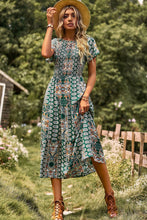 Load image into Gallery viewer, Printed Tie Back Flutter Sleeve Dress
