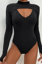 Load image into Gallery viewer, Mock Neck Cutout Long Sleeve Bodysuit
