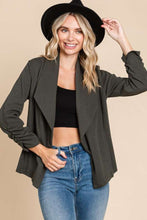 Load image into Gallery viewer, Culture Code Full Size Ruched Open Front Long Sleeve Jacket
