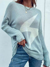 Load image into Gallery viewer, Lightning Graphic Distressed Sweater
