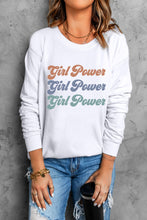 Load image into Gallery viewer, GIRL POWER Graphic Dropped Shoulder Sweatshirt
