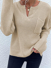 Load image into Gallery viewer, Notched Long Sleeve Sweater
