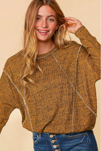 Load image into Gallery viewer, Haptics Full Size Exposed Seam Dolman Sleeve Ribbed Top
