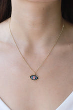 Load image into Gallery viewer, Evil Eye Pendant Gold Plated Chain Necklace
