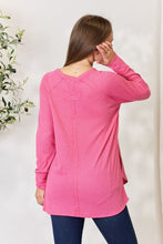 Load image into Gallery viewer, Zenana Round Neck Long Sleeve Slit Top
