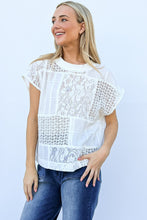 Load image into Gallery viewer, And The Why Lace Patchwork Short Sleeve Top and Cami Set
