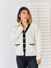 Load image into Gallery viewer, Contrast Trim Button Up Cardigan
