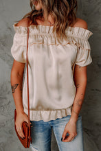 Load image into Gallery viewer, Ruffled Off-Shoulder Short Sleeve Top

