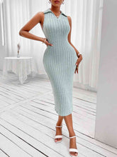Load image into Gallery viewer, Johnny Collar Sleeveless Sweater Dress
