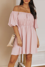 Load image into Gallery viewer, Off-Shoulder Balloon Sleeve Mini Dress
