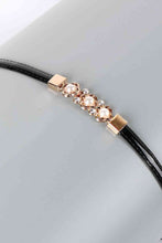 Load image into Gallery viewer, Rhinestone Flower Adjustable PU Leather Belt
