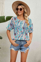 Load image into Gallery viewer, Round Neck Flounce Sleeve Blouse
