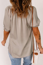 Load image into Gallery viewer, Smocked Frill Trim Flounce Sleeve Blouse
