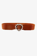 Load image into Gallery viewer, Pearl Heart Buckle Elastic Belt
