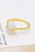 Load image into Gallery viewer, Natural Moonstone Platinum-Plated Ring
