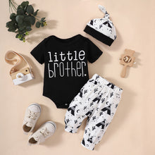 Load image into Gallery viewer, Baby LITTLE BROTHER Graphic Bodysuit and Printed Joggers Set
