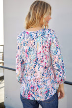 Load image into Gallery viewer, Printed Round Neck Balloon Sleeve Blouse
